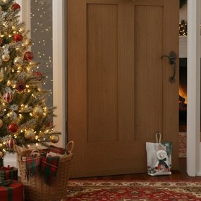 Świąteczny ogranicznik drzwiowy Bałwanek czerwony, 22 x 23 cm