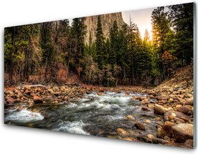 Panel Szklany do Kuchni Jezioro W Objęciach Lasu