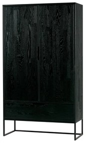 Czarna szafka z litego drewna jesionowego 85x149 cm Silas – WOOOD