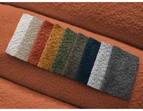 Podnóżek z materiału bouclé w kolorze terakoty Annecy – Bobochic Paris