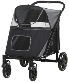 Outsunny Wózek dla Psa Składany 1 Koszyk Akcesoria Szary do 20kg | Aosom PL