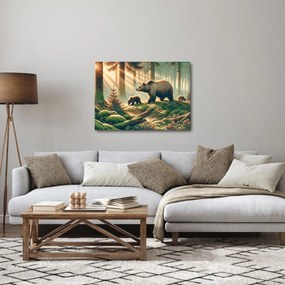 Obraz - Niedźwiedzie w lesie (70x50 cm)