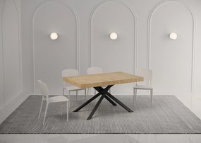 Stół rozkładany 140/244x90 cm Karida dąb naturalny nogi antracytowe