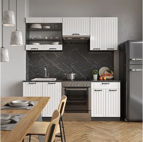 Aneks kuchenny biały dworek/antracyt 200x60x81.6 fame-line