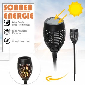Lampa solarna Outsunny, zestaw 4 lamp do ogrodu, 6–8 godzin światła, IP44, wodoodporna