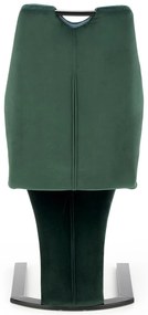K442 krzesło ciemny zielony, na płozach, tkanina velvet, uchwyt,