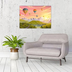 Obraz balonów nad krajobrazem (70x50 cm)