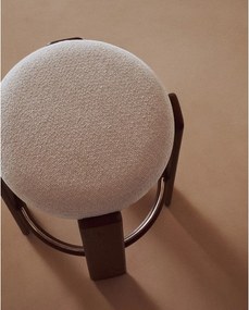 Beżowy/w ciemnym naturalnym kolorze hoker z litego drewna jesionowego (wysokość siedziska 75 cm) Granite – Kave Home