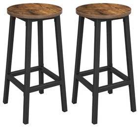 Zestaw krzeseł barowych TAYLOR, rustykalny brązowy