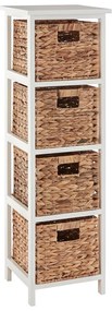 Biały/naturalny regał łazienkowy z litego drewna paulowni 32x100 cm Padstow – Premier Housewares