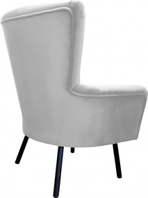 Fotel TULIP tkanina Welur noga metalowa Uszak luksusowy komfort salonu : Kolor nogi - Czarna, Kolor tkaniny - VELVET - MG39