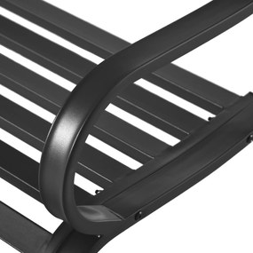 Outsunny ławka ogrodowa metalowa 2-osobowa czarna 127x58x82, na dwoje, lawka metalowa czarna | Aosom PL