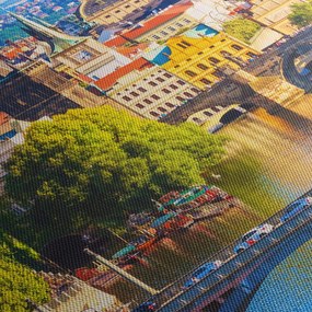 Obraz - Praga II. (z zegarem) (90x30 cm)