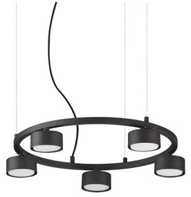 Ideal Lux - LED Żyrandol na lince MINOR 5xGX53/9W/230V śr. 50 cm czarny