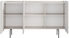 Komoda Malmi 150 cm trzydrzwiowa - kaszmir / czarne nóżki