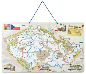 Woody Mapa magnetyczna Republiki Czeskiej 3w1