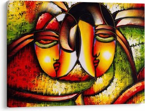 Obraz - Obraz olejny, abstrakcyjne twarze (70x50 cm)
