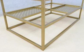 Ława z półkami w stylu glamour dąb artisan + złoty - Hila 3X