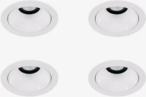 Pack 4 Wbudowanych Downlightów Led Z Okrągłymi Ramkami Ø7 Cm Do Użytku Zewnętrznego, Wykonanych Z Aluminium Orelva Biała & 6 W & 38º & Białe Zimne Świ