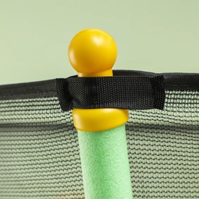 HOMCOM Trampolina Dziecięca, Ø163,5 cm, z Siatką Ochronną, Wyściełana, Stal, Udźwig do 50 kg