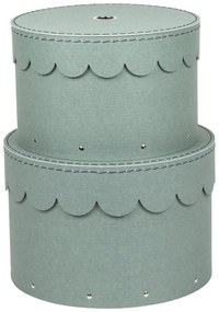 Zielononiebieskie kartonowe pojemniki zestaw 2 szt. z pokrywką ø 26x17,5 cm Wilma Canvas Paper Laminate – Bigso