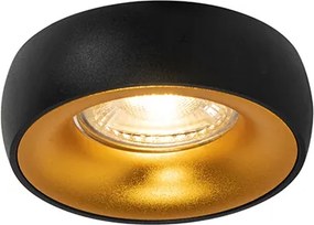 Designerski wpuszczany reflektor czarny z złotym wnętrzem - Mooning
