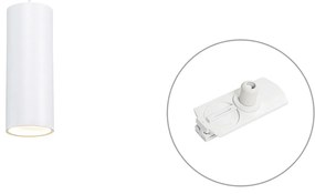 Designerska lampa wisząca biała z adapterem szynowym 1-fazowym - Iconic Tubo Nowoczesny Oswietlenie wewnetrzne