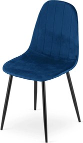 Granatowe krzesło tapicerowane metalowe do stołu L1-G34