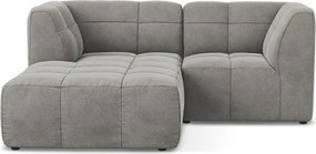 Szary aksamitny narożnik (lewostronny/z szezlongiem) Aloha – Makamii