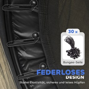 HOMCOM Trampolina dla dzieci, Ø140 cm, z siatką bezpieczeństwa, na zewnątrz i do środka, stal, plastik, do 50 kg, czarna