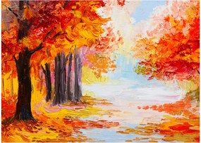Obraz - Obraz olejny, kolorowa jesień (70x50 cm)
