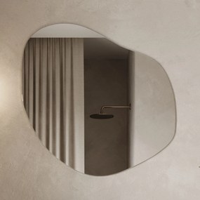 Lustro o nieregularnym kształcie oszlifowane bez podświetlenia MERINGO | Różne rozmiary | Różne kolory szkła : Kolor tafli szkła - Brązowy, Rozmiar - 70 x 56 cm