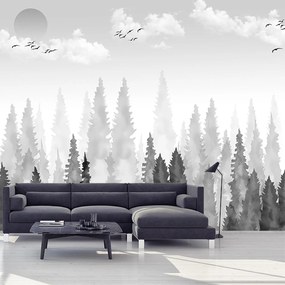 Fototapeta - Akwarelowy las (196x136 cm)
