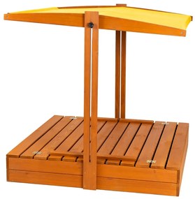 Dla dzieci piaskownica z daszkiem w kolorze żółtym 120 cm W2-P40