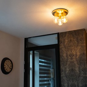 Lampa sufitowa Art Deco okrągła złota - Facil 3Designerski Oswietlenie wewnetrzne