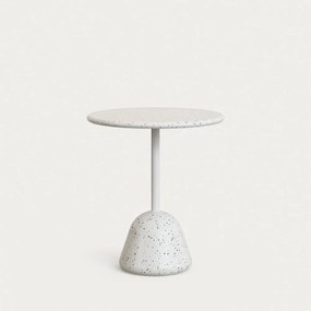 Biały okrągły stół z lastryko ø 70 cm Saura – Kave Home