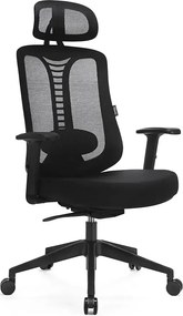 Czarny biurowy fotel ergonomiczny zgodny z rozporządzeniem MR i PS z 2023r E1-B42