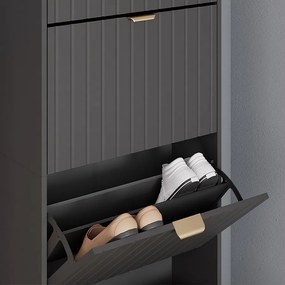 Szafka na buty czarny 60x23.5x166.7 helge