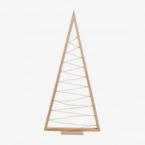 Choinka Z Drewna Sosnowego Elwood Z Oświetleniem Led Brązowy Naturalne Drewno & ↑100 Cm - Sklum