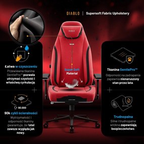 Fotel gamingowy materiałowy Diablo X-Eye Prime Normal Size, Bloody Mary