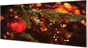 Szklany Panel Lśniąca Bombka Choinkowa