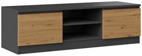 Industrialna Szafka Rtv Antracyt + Dąb Artisan M0-H25