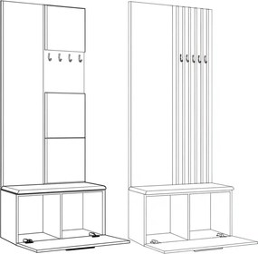 Masseno Garderoba MODULO 161,2/204/40 cm do Przedpokoju Nowoczesna Biała