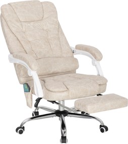 Vinsetto Fotel biurowy z funkcją masażu, ergonomiczny, 65x160x104cm, szary | Aosom PL