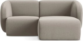 Jasnobrązowy aksamitny narożnik (prawostronny/z szezlongiem) Lani – Makamii