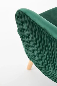 Fotel RAVEL VELVET ciemno zielony HALMAR