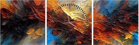 Obraz - Tekstura koloru (z zegarem) (90x30 cm)