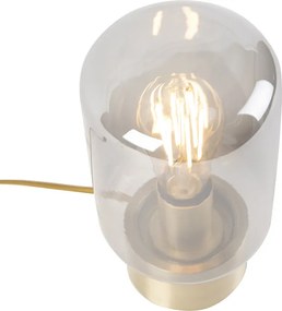 Designerska lampa stołowa mosiądz z dymionym szkłem - Bliss Cute