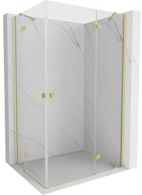 Mexen Mist-H Duo kabina prysznicowa uchylna prawa 85 x 90 cm, transparent, złota szczotkowana - 8A5-085L-090P-55-00
