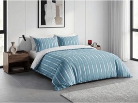 PrzytulneMieszkanie.pl PrzytulneMieszkanie.pl Pościel z mikroflanelu STRIPELLE niebieska Rozmiar pościeli: 2 szt 70 x 90 cm | 200 x 220 cm